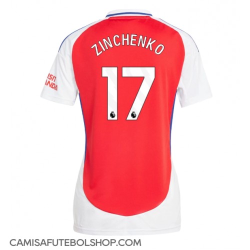 Camisa de time de futebol Arsenal Oleksandr Zinchenko #17 Replicas 1º Equipamento Feminina 2024-25 Manga Curta